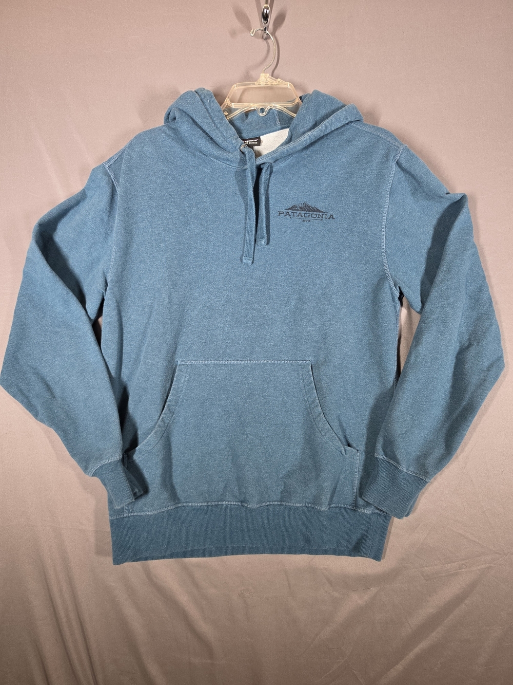 Patagonia Organic Cotton Hoodie Blue Mountain Graphic Pullover Small